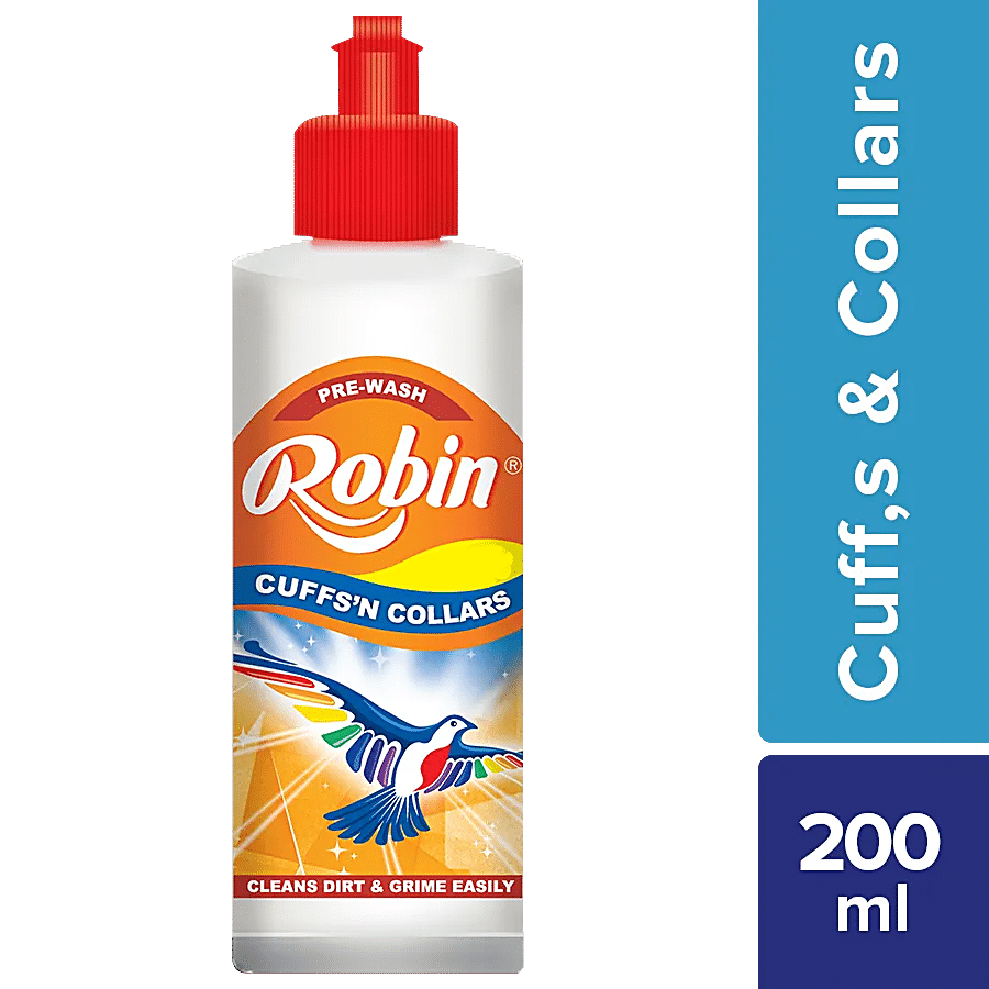 Robin Pre, Wash Cuffs & Collars Liquid, Cleans Dirt & Grime Easily, 200 Ml