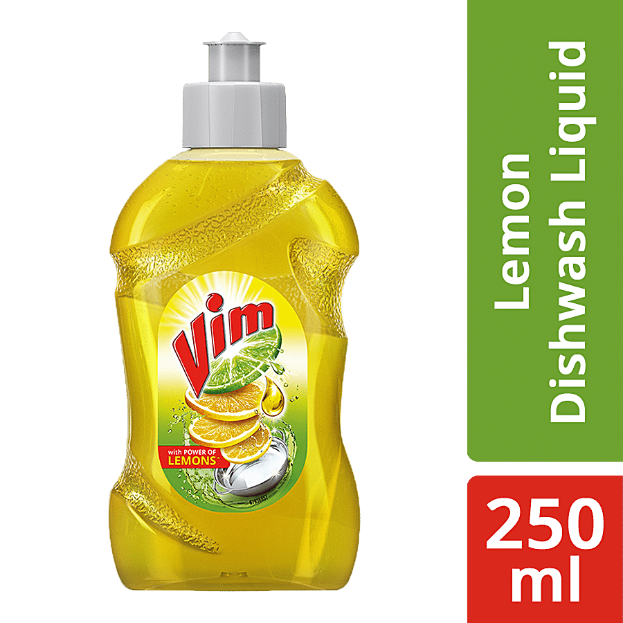 Vim Dishwash Liquid Gel, Lemon, 250Ml Bottle