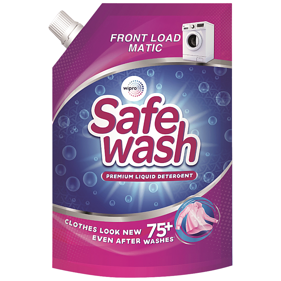 Safewash Matic Front Load Liquid Detergent, 2X Stain Removal With Colour Protect Technology, 1 L Refill Pack