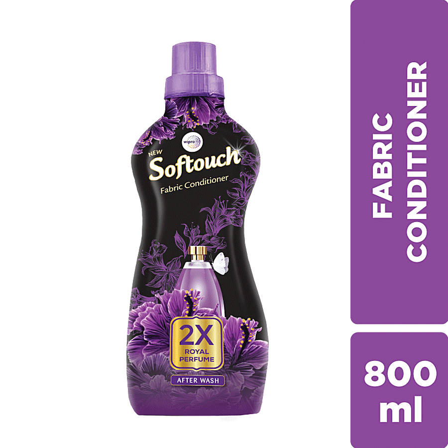 Softouch After Wash Fabric Conditioner, 2X Royal Perfume, Fresh Fragrance, 800 Ml