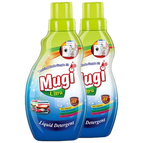Mugi Ultra Liquid Detergent, Fresh Fragrance, Faster Stain Removal, 500 Ml (Pack Of 2)