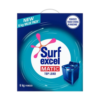 Surf Excel Matic Top Load Detergent Washing Powder, 6 Kg