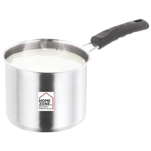 Kitchen Essentials Stainless Steel Milk Pan, Induction Base, Dishwasher Safe, 14 Cm, With Handle, Home Zone, 1.1 L