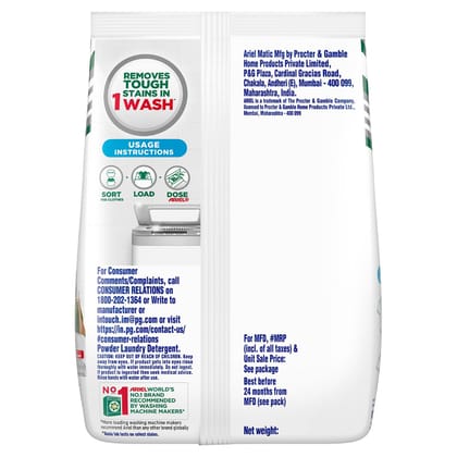 Ariel Matic Top Load Detergent Washing Powder, 1 Kg, Pack Of 1