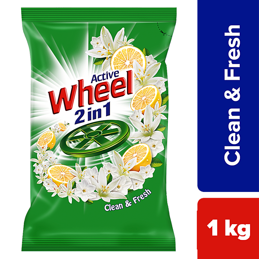 Wheel Green Lemon & Jasmine Detergent Powder, 1 Kg