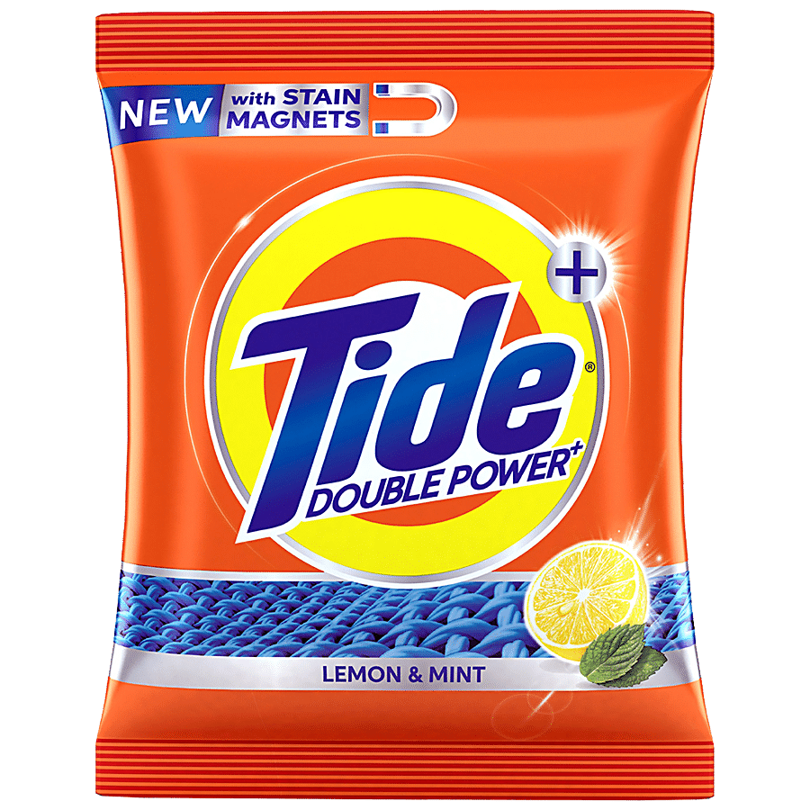 Tide Plus Detergent Washing Powder, Extra Power Lemon & Mint, 500 G Pouch