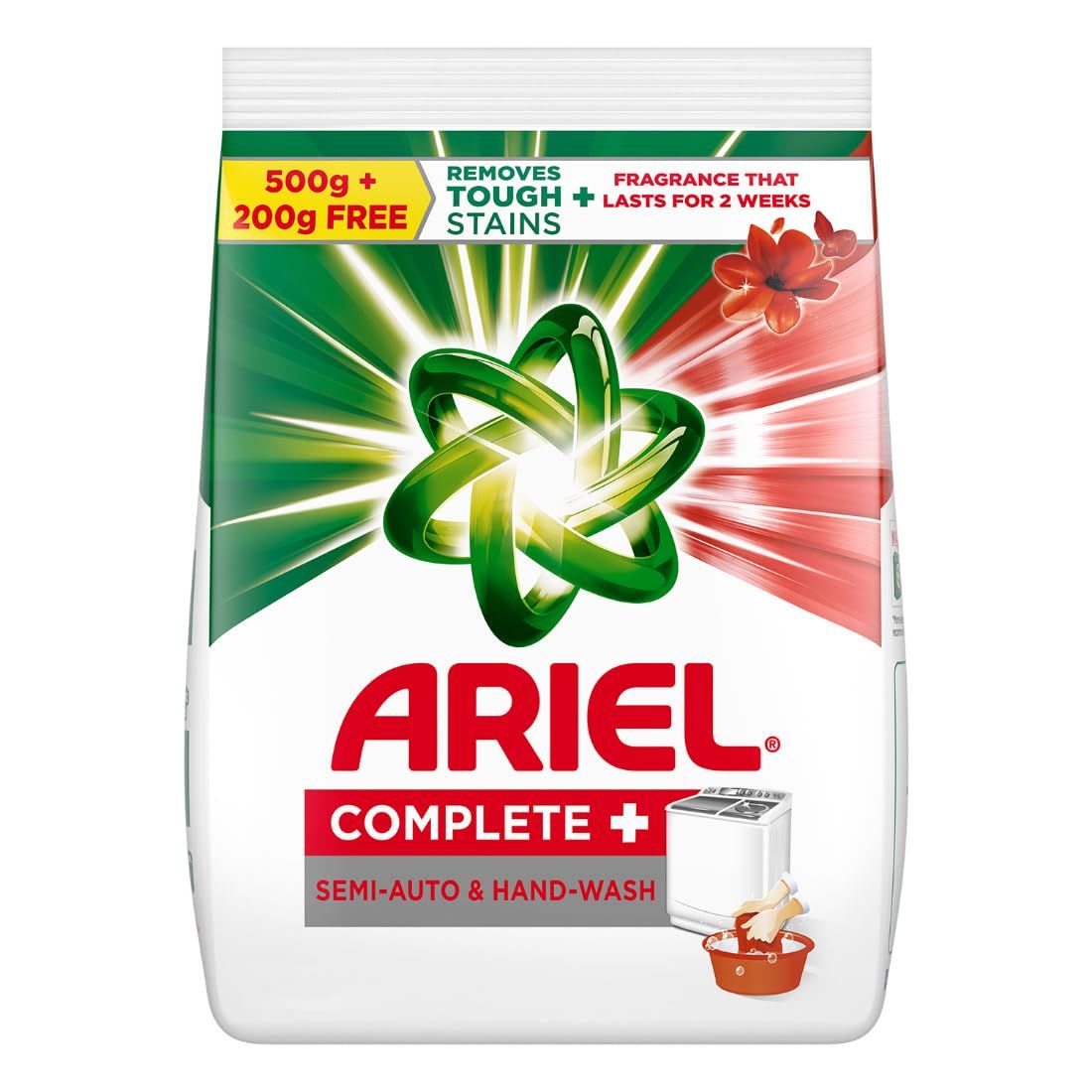Ariel Complete Detergent Washing Powder, 500 G With Free Detergent Powder, 200 G