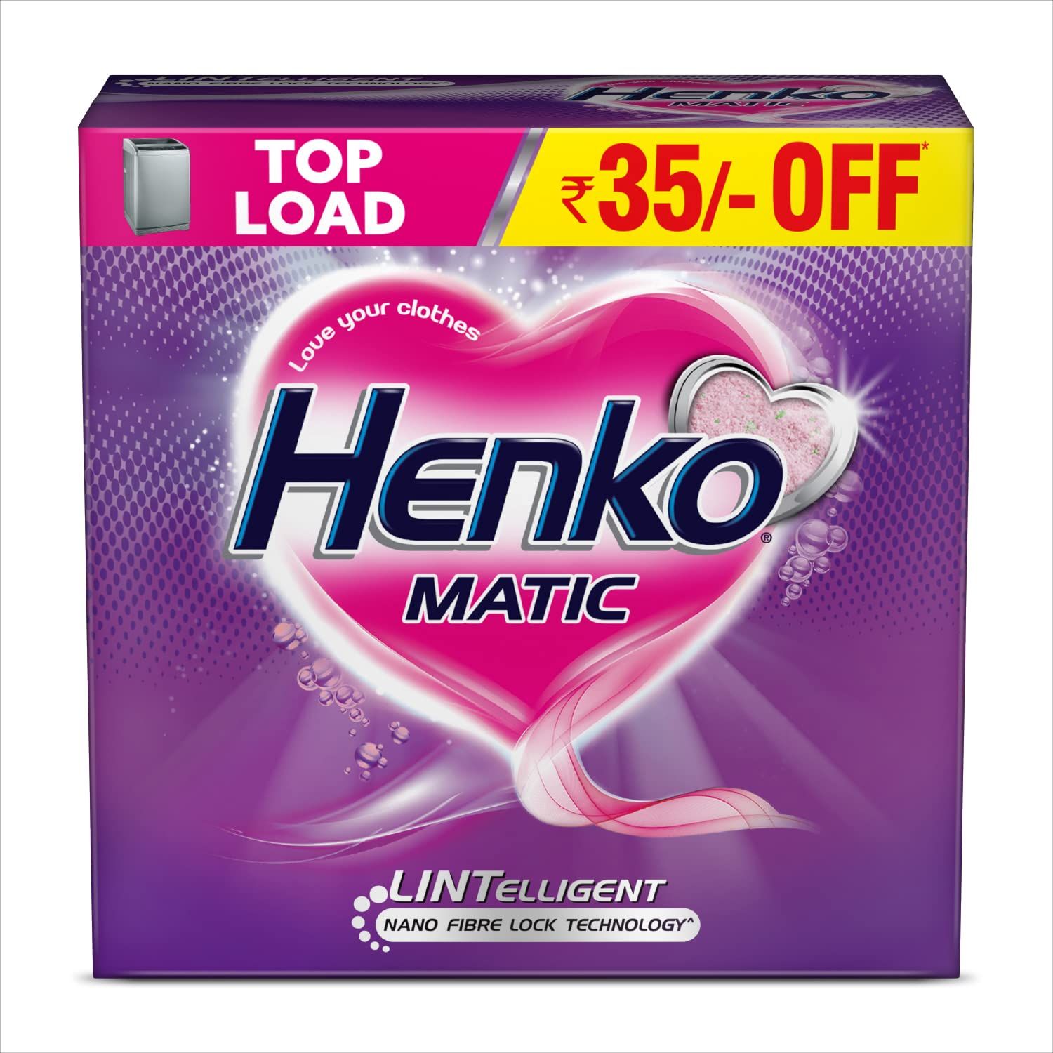 Henko Matic Top Load Detergent Powder 1Kg, Laundry Detergent Powder For Effectively Removes Tough Stains, Top Load Detergent Powder With Nano Fibre Lock Technology