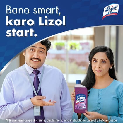 Lizol, 1 Litre, Lavender, Disinfectant Surface & Floor Cleaner Liquid, Suitable For All Floor Cleaner Mops, Kills 99.9% Germs, India's #, 1 Floor Cleaner Lizol, 1 Litre, Lavender, Disinfectant Surface & Floor Cleaner Liquid, Suitable For All Floor Cleaner Mops, Kills 99.9% Germs, India's #, 1 Floor Cleaner
