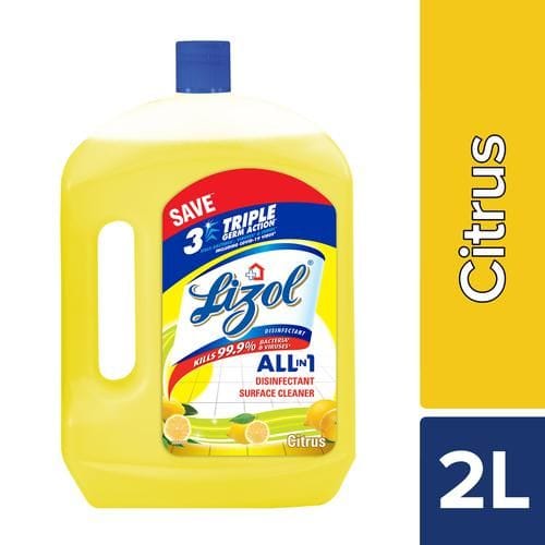 Lizol Disinfectant Surface & Floor Cleaner Liquid, Citrus, 2 L