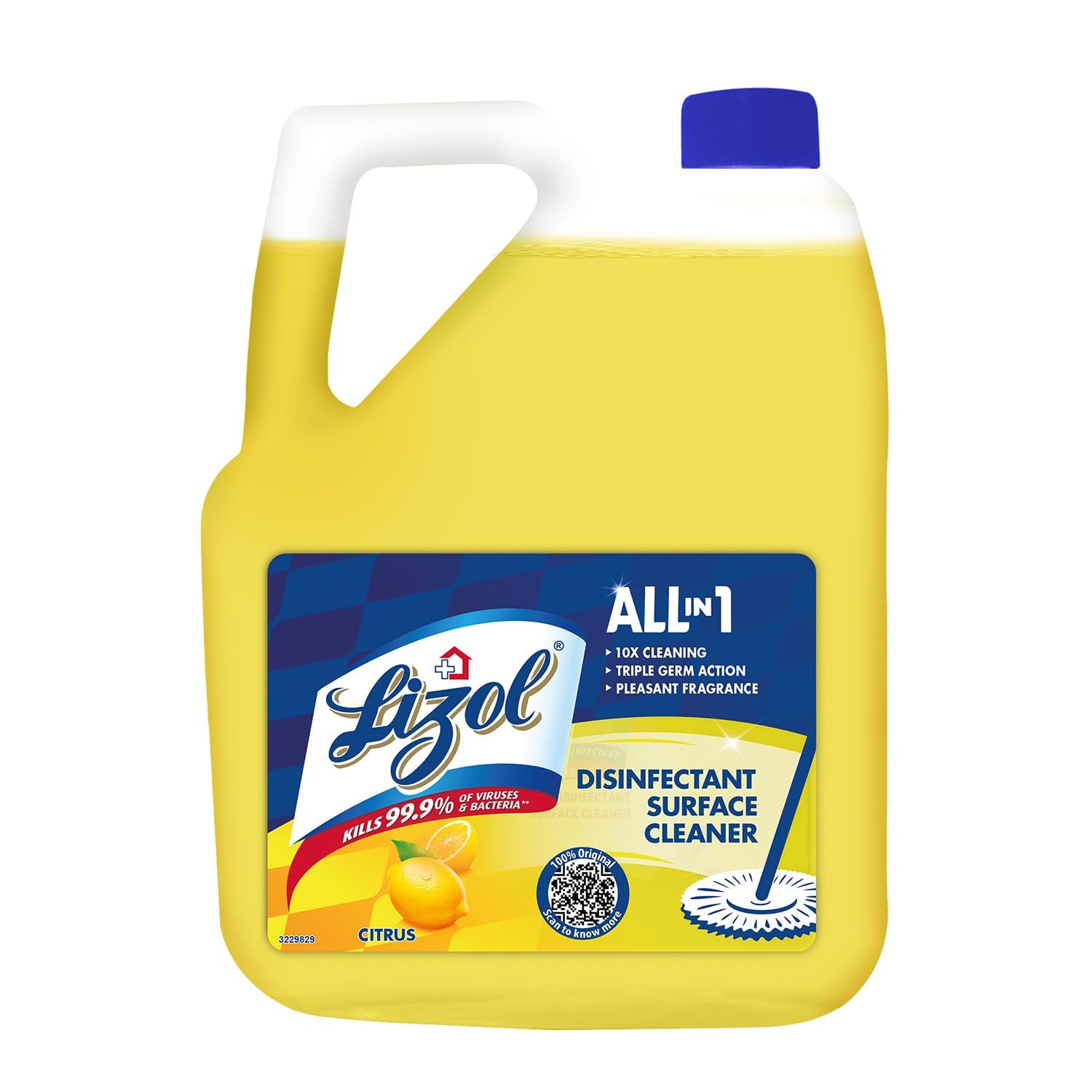 Lizol, 5 Litre, Citrus, Disinfectant Surface & Floor Cleaner Liquid, Suitable For All Floor Cleaner Mops, Kills 99.9% Germs, India's #1 Floor Cleaner