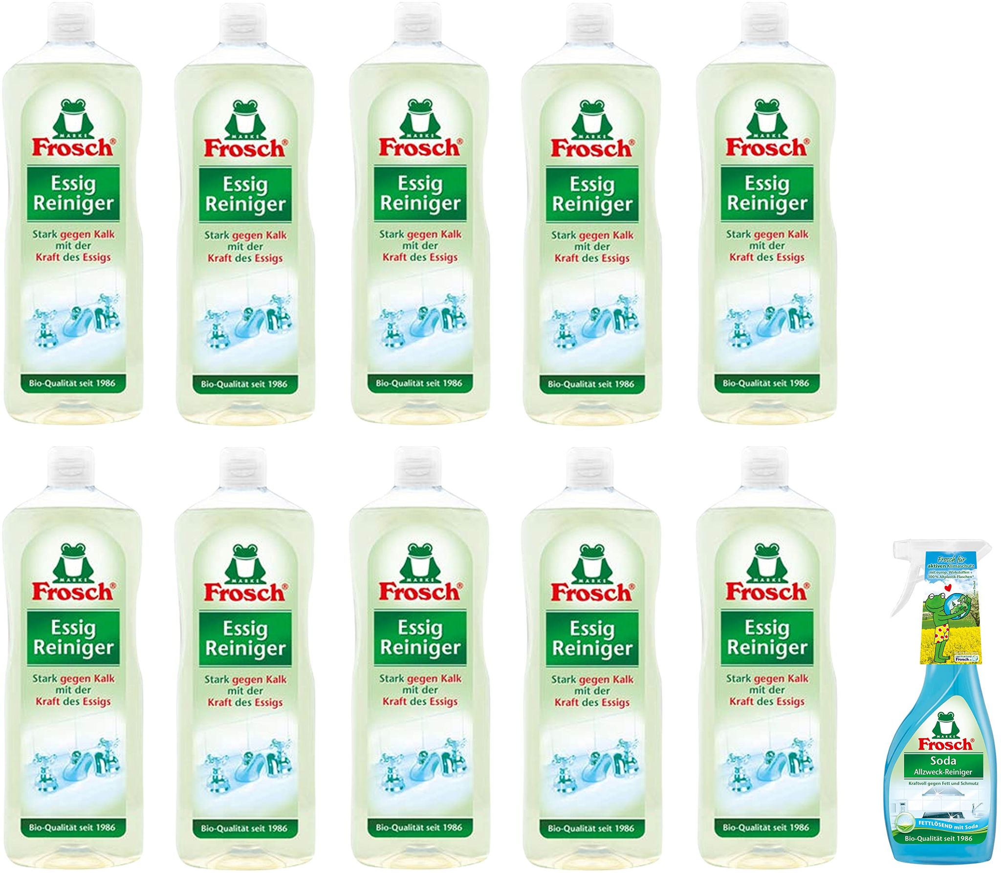 Frosch Baking Soda All Purpose Cleaner, 500 Ml & Vinegar Cleaner, 1 L (Vinegar)