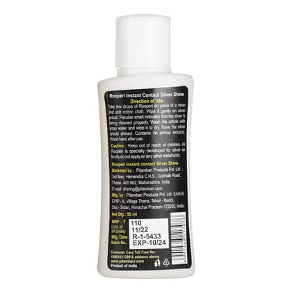 Pitambari Rooperi Silver Shine, Instant Cleaner 50Ml
