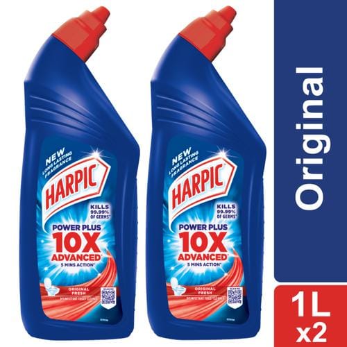 Harpic Disinfectant Toilet Cleaner Liquid, Original, 1 L Each (Pack Of 2)