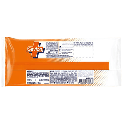 Savlon Germ Protection Multipurpose Thick & Soft Wet Wipes With Fliptop Lid, 72 pcs Savlon Germ Protection Multipurpose Thick & Soft Wet Wipes With Fliptop Lid, 72 pcs