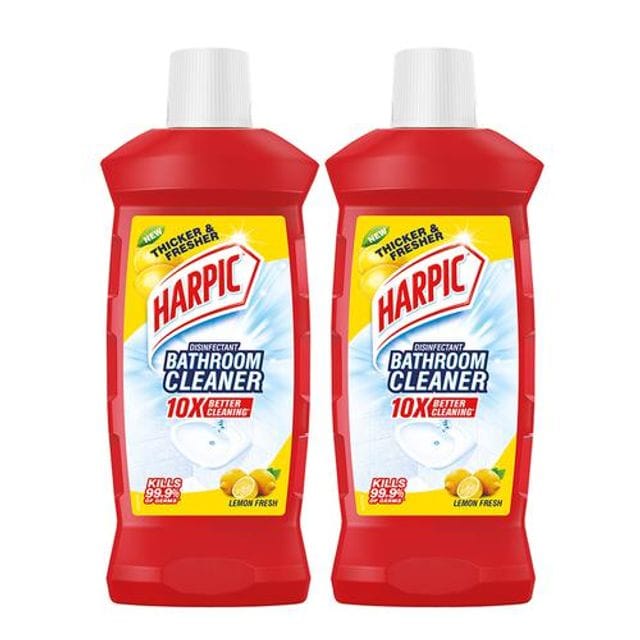 Harpic Disinfectant Bathroom Cleaner Liquid - Lemon, 500 ml (Pack of 2)