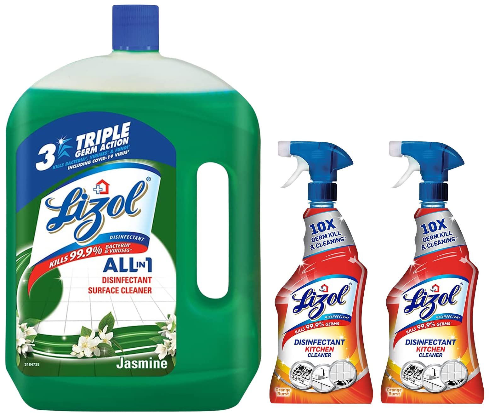 Lizol 2 Litre, Jasmine, Disinfectant Surface & Floor Cleaner Liquid