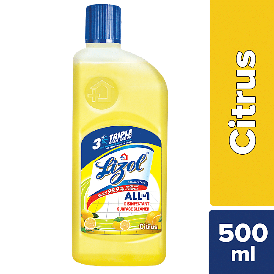 Lizol Disinfectant Surface & Floor Cleaner Liquid - Citrus - 500 Ml