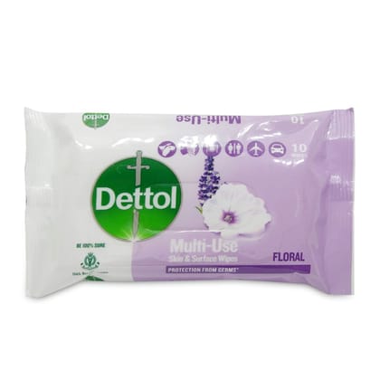 Dettol Floral Wipes 10 Nos Pack