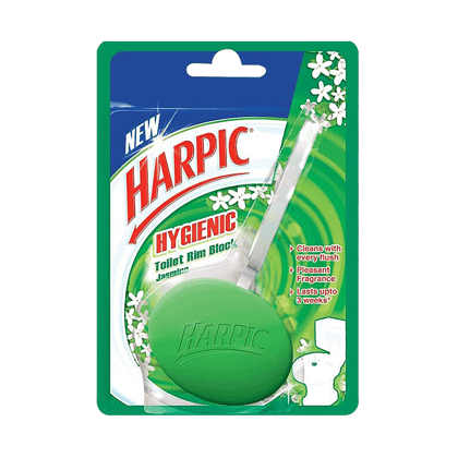 Harpic Hygienic Toilet Cleaner Rim Block, Jasmine, 26 G