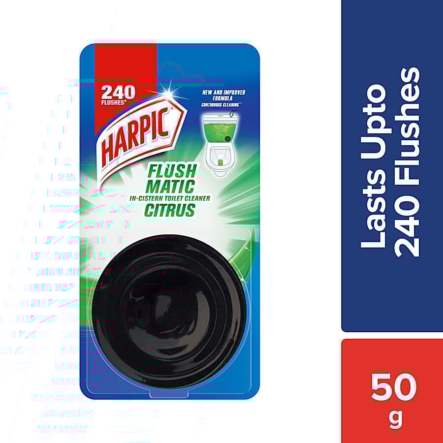 Harpic Flushmatic In, Cistern Toilet Cleaner Block, Citrus, 50 G