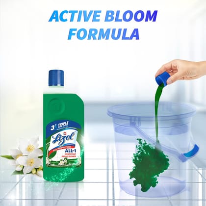 Lizol Disinfectant Surface & Floor Cleaner Liquid, Jasmine, Suitable For All Floor Cleaner Mops, Kills 99.9% Germs, 500 Ml