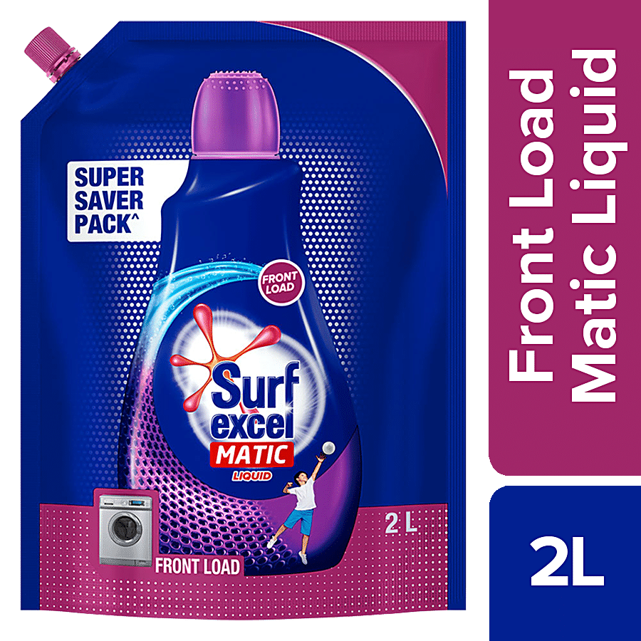 Surf Excel Detergent, Liquid, Matic, Front Load, 2 L Pouch