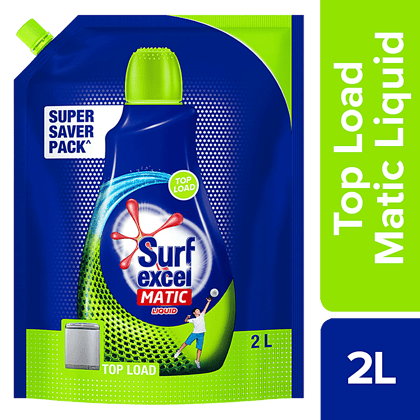 Surf Excel Detergent, Liquid, Matic, Top Load, 2 L Pouch Surf Excel Detergent, Liquid, Matic, Top Load, 2 L Pouch