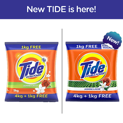 Tide Detergent Washing Powder, Jasmine & Rose, Extra Power, Tide, 5 Kg