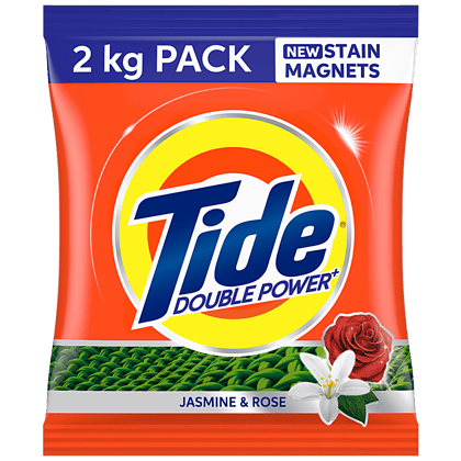 Tide Double Power Detergent Washing Powder - Top & Front Load - Jasmine & Rose - 2 Kg