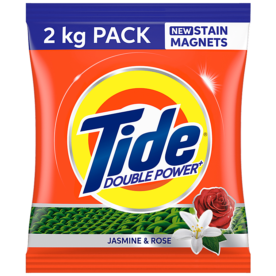 Tide Double Power Detergent Washing Powder - Top & Front Load - Jasmine & Rose - 2 Kg