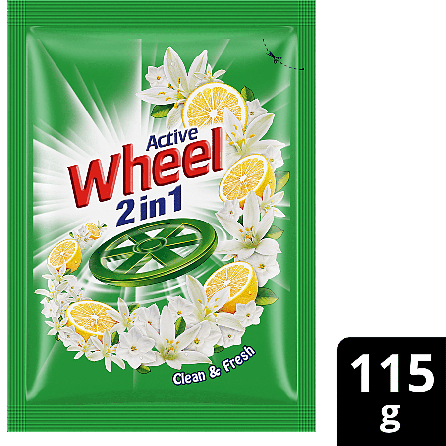 Wheel Active Detergent Powder, Lemon & Jasmine, 115 G