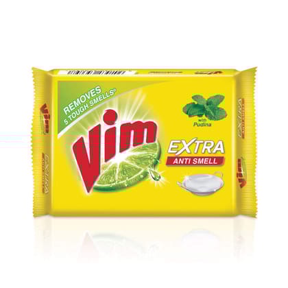 Vim Dishwash Anti Smell Bar, Pudina, Removes Tough Food Smells From Utensils, 250 G