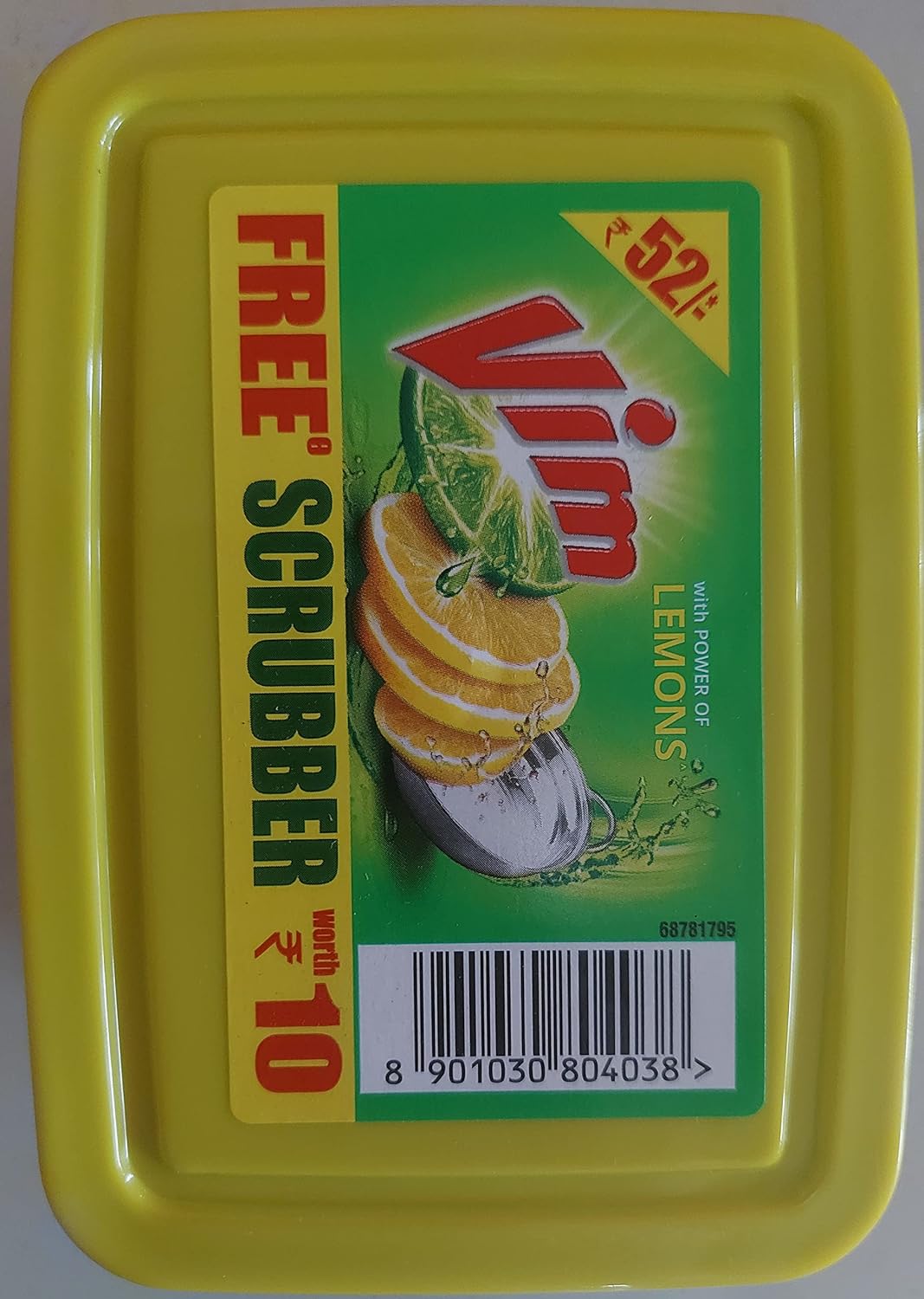 Vim Dishwash Bar Lemon Tub, Removes Stain And Grease From Utensils With Power Of Lemon, 600 G