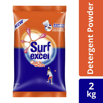 Surf Excel Quick Wash Detergent Powder, 2 Kg
