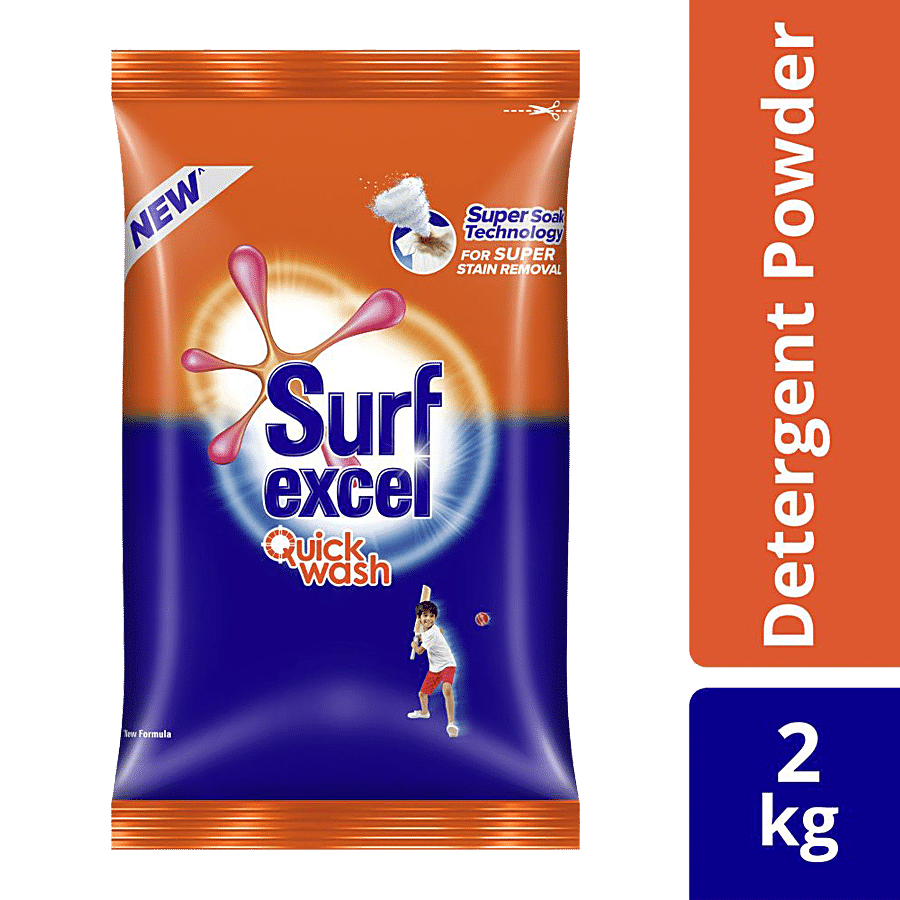 Surf Excel Quick Wash Detergent Powder, 2 Kg