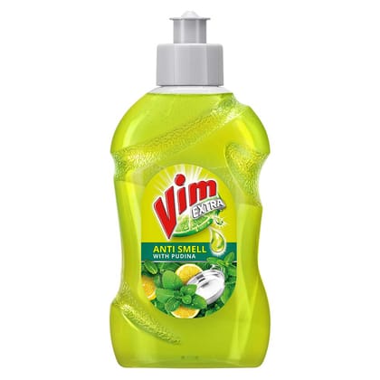 Vim Anti Smell Smell Dishwash Liquid Gel, Pudina, Removes Tough Smell From The Utensils, Refreshing Dishwash Experience, 250 Ml