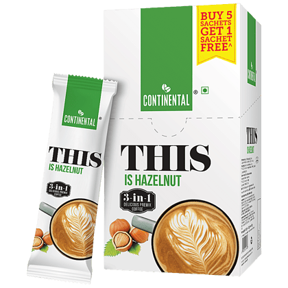 Continental This Hazelnut 3 In 1 Premix Instant Coffee, 22 G Pack of 6