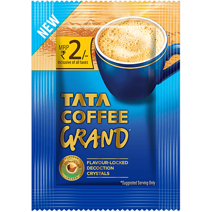 Tata Coffee Grand, With Flavour Locked Decoction Crystals, Strong & Fresh Taste, 2.1 G