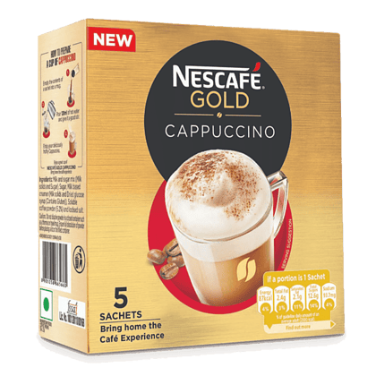 Nescafé Gold Cappuccino Instant Coffee Premix, 125 G (5 Sachets X 25 G Each)