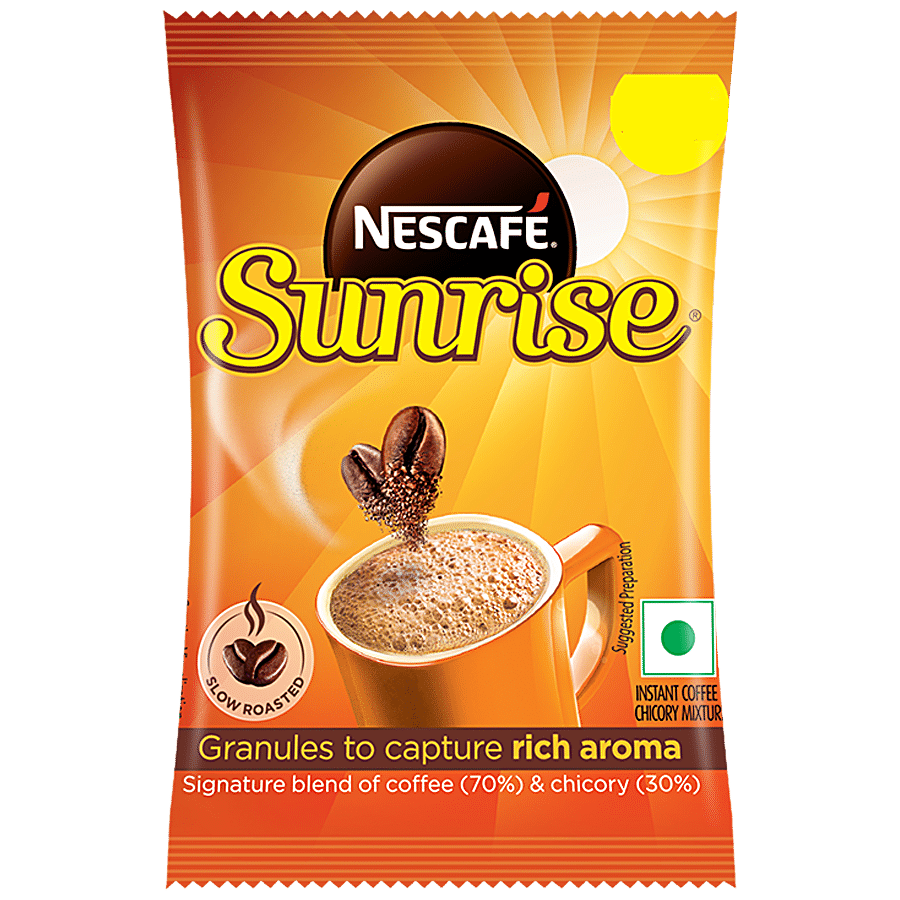 Nescafé Sunrise Instant Coffee, Chicory Mix, Rich In Aroma & Flavour, 10 G Pouch