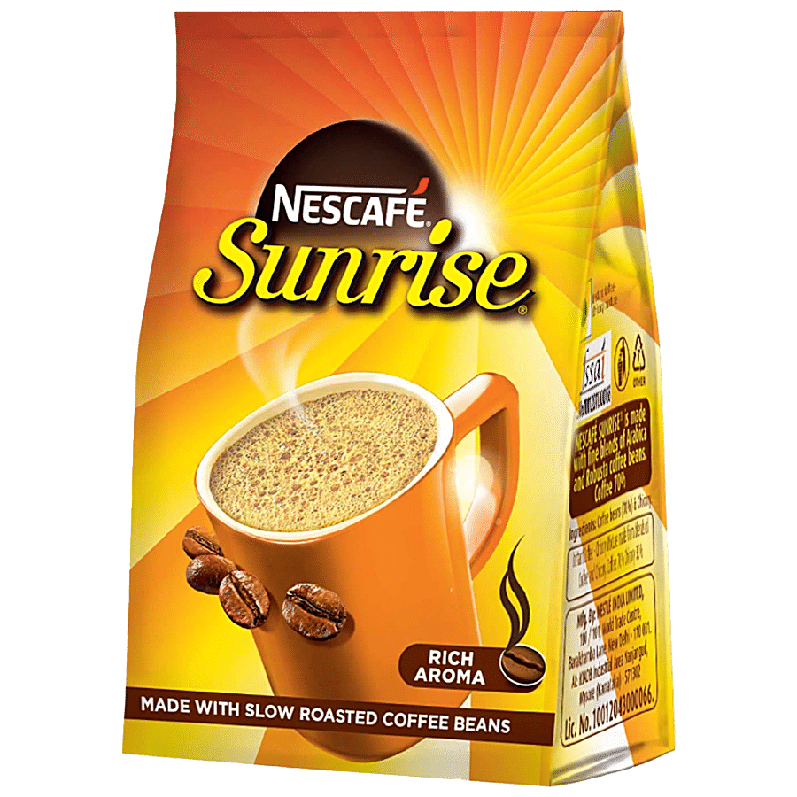 Nescafé Sunrise Instant Coffee, Chicory Mix, Rich In Aroma & Flavour, 200 G Pouch