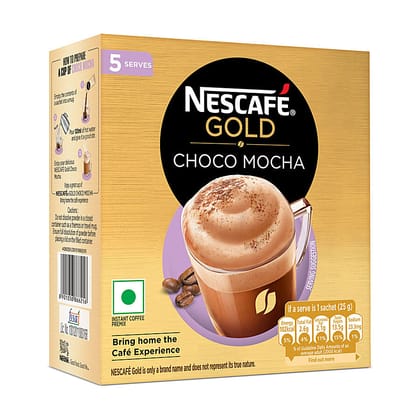 Nescafé Gold Choco Mocha Instant Coffee Premix, Rich In Aroma & Flavour, 125 G (5 Sachets X 25 G Each)