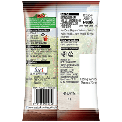 Nescafé Classic 100% Pure Instant Coffee, 45 G Pouch