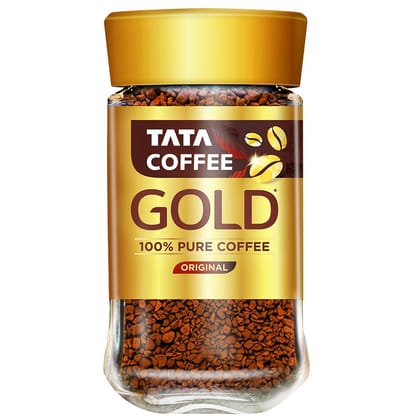 Tata Coffee Grand Tata Coffee Gold Original, Instant & Pure Coffee Jar, 50G, Freeze, Dried, Rich & Strong, Specially Sourced Robusta And Arabica Bean