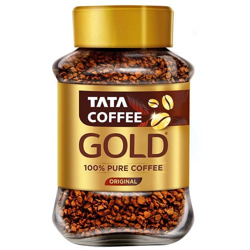 Tata Coffee Gold, 100% Pure Coffee, Original, Robusta & Arabica Beans Blend, 95 G Jar
