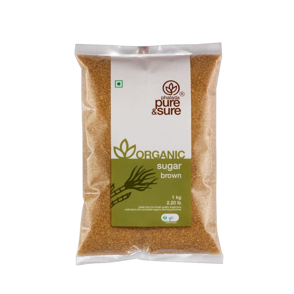Phalada Pure & Sure Pure & Sure Organic Brown Sugar, Natural Brown Sugar, Healthy & Wholesome, Powdered Brown Sugar For Baking, Tea, & Coffee, 1Kg.