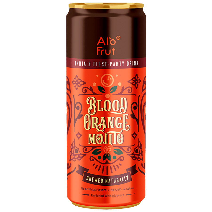 Axiom Alo Frut, Blood Orange Mojito, Brewed Naturally, No Artificial Flavours, 250 Ml Tin