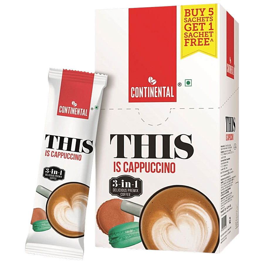 Continental This Cappuccino 3 In 1 Premix Instant Coffee, 132G (22G*6 Sachets)