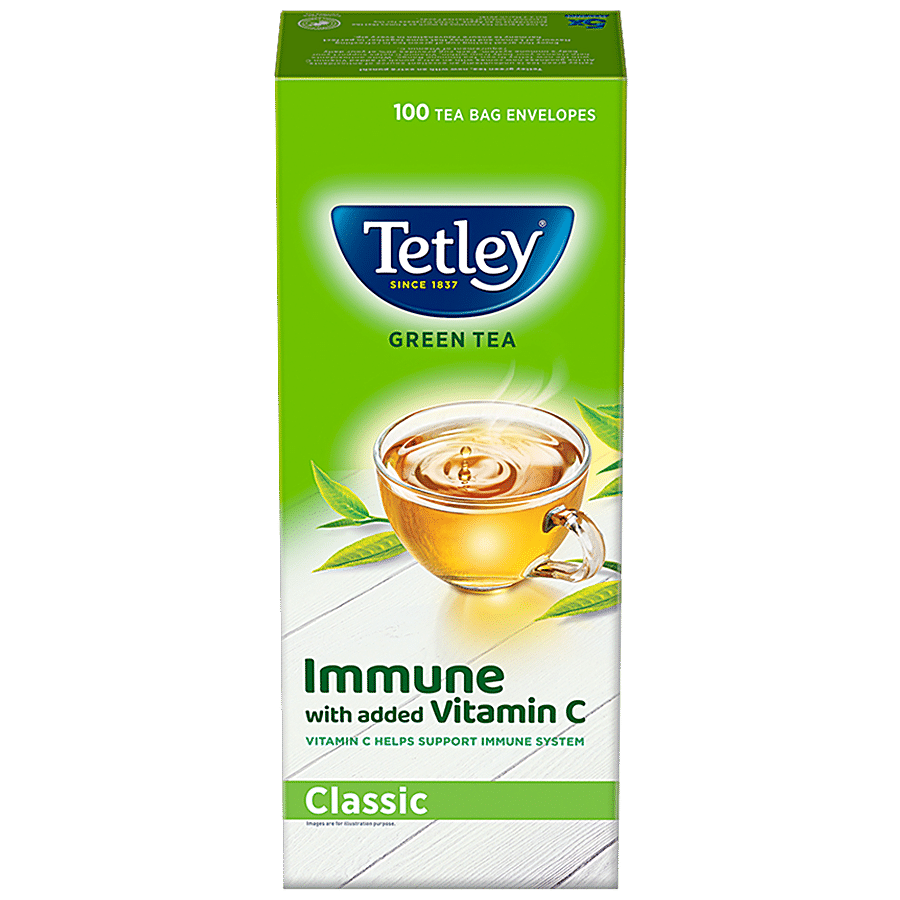 Tetley Green Tea, Regular, 130 G (100 Bags X 1.3 G Each)